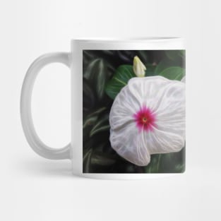 small delicate periwinkle white flower with scarlet center Mug